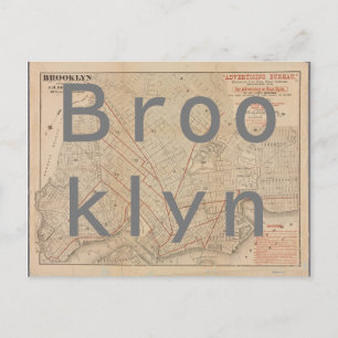 Vintage Karta i Brooklyn Vykort