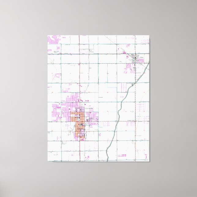 Vintage Karta i Chandler & Gilbert Arizona (1952) Canvastryck (Framsida)