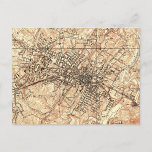 Vintage Karta i Charlottesville Virginia (1960) Vykort