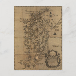Vintage Karta i Chesapeake Bay (1778) Vykort