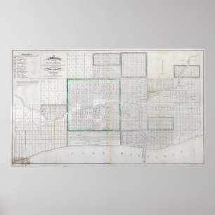 Vintage Karta i Chicago (1836) Poster