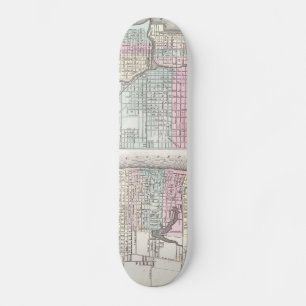 Vintage Karta i Chicago och St. Louis (1855) Skateboard Bräda 20,5 Cm