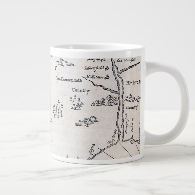 Vintage Karta i Connecticut Jumbo Mugg (Höger)
