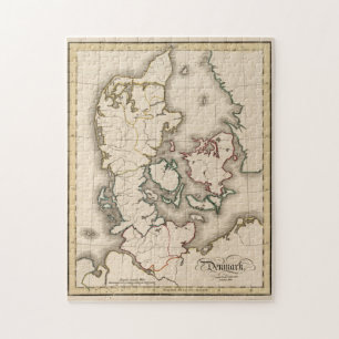 Vintage Karta i Danmark (1815) Pussel