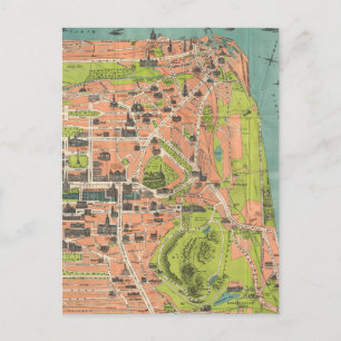 Vintage Karta i Edinburgh Scotland (1935) Vykort