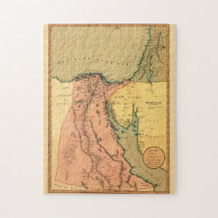 Vintage Karta i Egypten (1800) Pussel