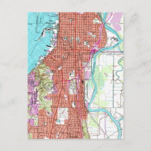 Vintage Karta i Everett Washington (1953) Vykort