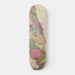 Vintage Karta i Florida (1870) Skateboard Bräda 20,5 Cm