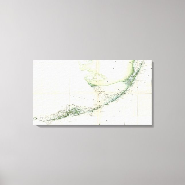 Vintage Karta i Florida Nycklar (1859) Canvastryck (Framsida)