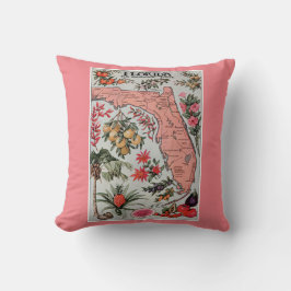 Vintage Karta i Florida Pillow Kudde