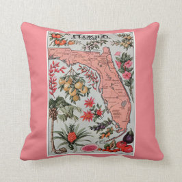 Vintage Karta i Florida Pillow Kudde