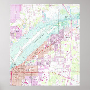 Vintage Karta i Fort Myers Florida (1958) Poster