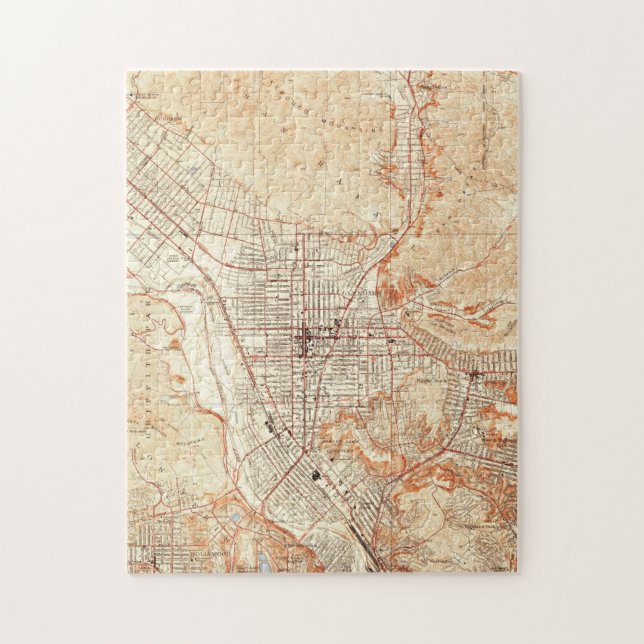 Vintage Karta i Glendale California (1928) Pussel (Vertikal)