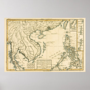 Vintage Karta i Indien Indiska oceanen Poster