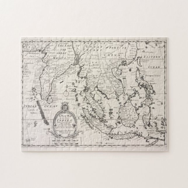 Vintage Karta i Indonesien (1700) Pussel (Horisontell)