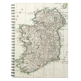 Vintage Karta i Irland (1771) Anteckningsbok Med Spiral