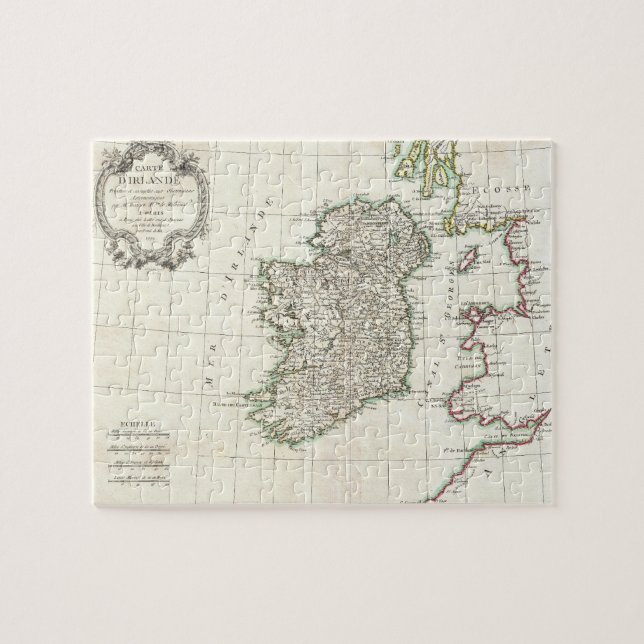 Vintage Karta i Irland (1771) Pussel (Horisontell)