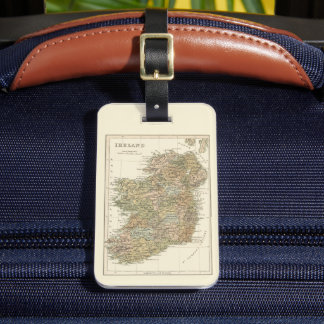 Vintage Karta i Irland 1862 Bagagetag Bagagebricka