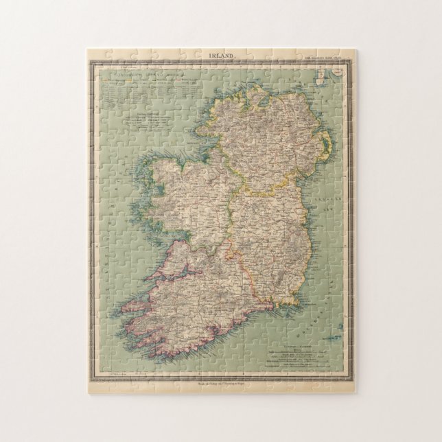Vintage Karta i Irland (1888) Pussel (Vertikal)