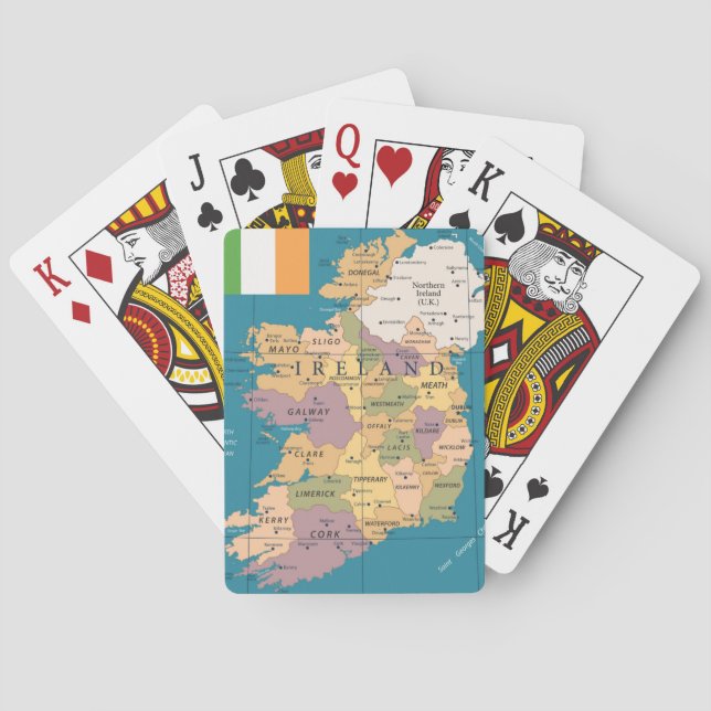 Vintage Karta i Irland Casinokort (Baksidan)