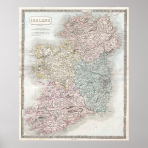 Vintage Karta i Irland Poster