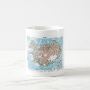 Vintage Karta i Islandet Kaffemugg