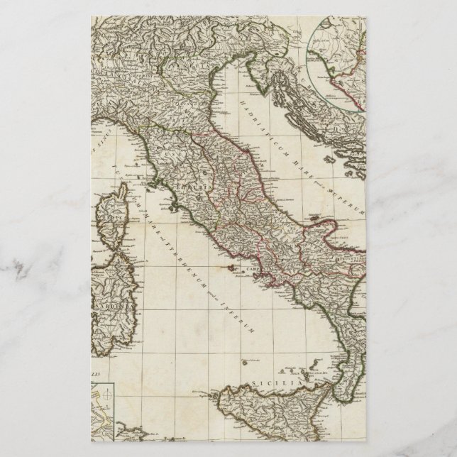 Vintage Karta i Italien (1764) (Framsida)