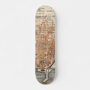 Vintage Karta i Italien Catania (1905) Old School Skateboard Bräda 18 Cm