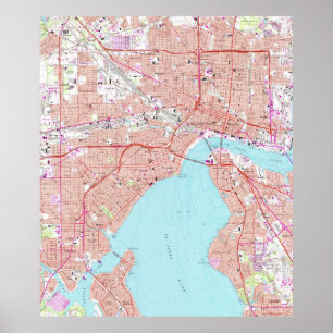 Vintage Karta i Jacksonville Florida (1964) Poster