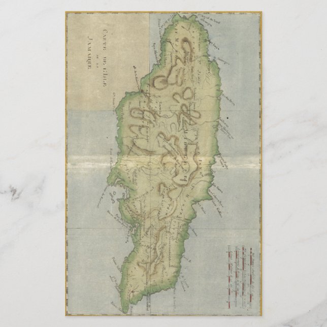 Vintage Karta i Jamaica (1780) (Framsida)