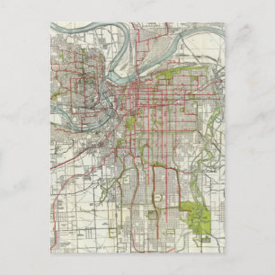 Vintage Karta i Kansas City Missouri (1920) Vykort