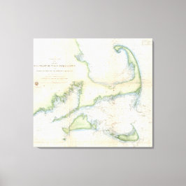 Vintage Karta i Kap Cod (1857) Canvastryck