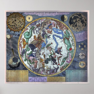 Vintage Karta i konstellationerna Atronomy Poster
