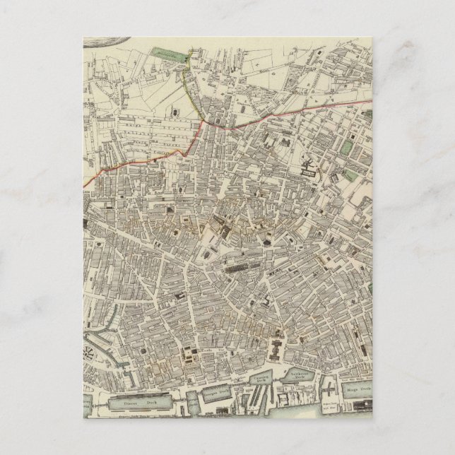 Vintage Karta i Liverpool England (1836) Vykort (Framsida)