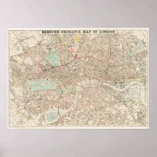 Vintage Karta i London Poster