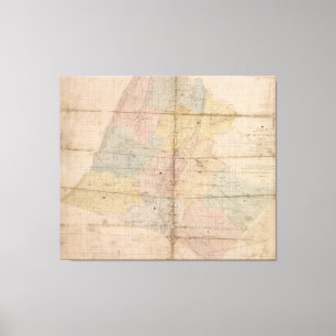Vintage Karta i Loudoun County Virginia (1861) Canvastryck