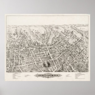 Vintage Karta i Marlborough MORSA (1878) Poster