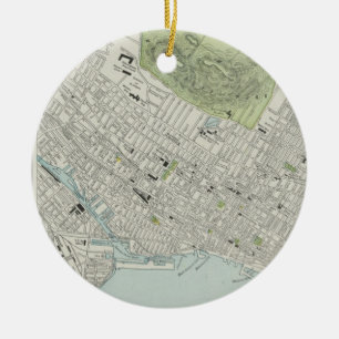 Vintage Karta i Montreal (1901) Julgransprydnad Keramik