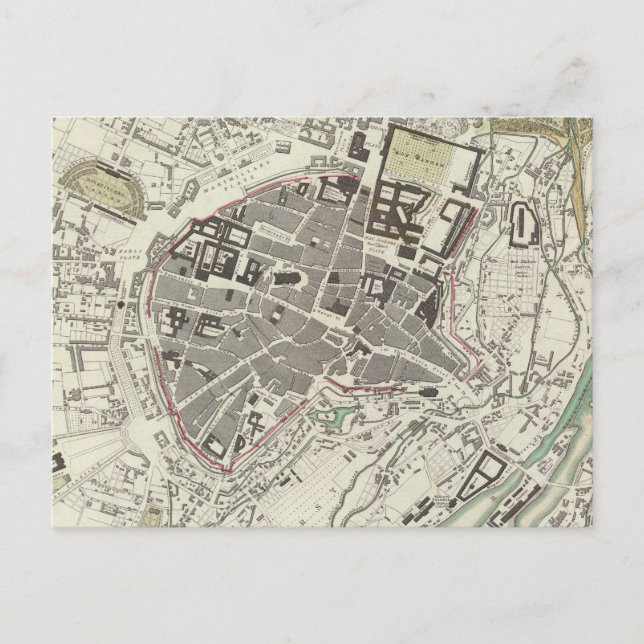 Vintage Karta i München Tyskland (1832) Vykort (Framsida)