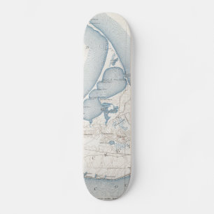 Vintage Karta i Nantucket (1919) Skateboard Bräda 21,5 Cm