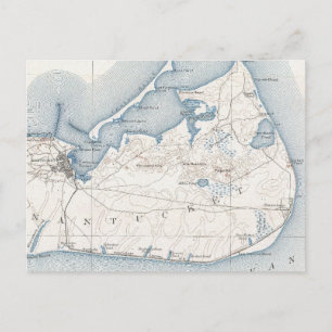Vintage Karta i Nantucket (1919) Vykort
