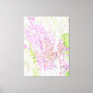 Vintage Karta i Napa California (1951) Canvastryck