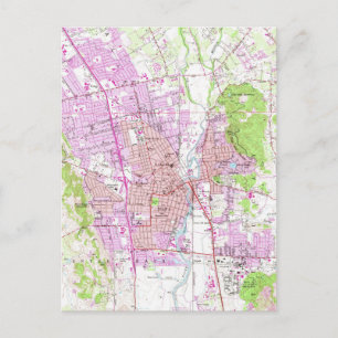 Vintage Karta i Napa Kalifornien (1951) Vykort