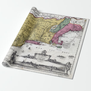 Vintage Karta i New England Presentpapper