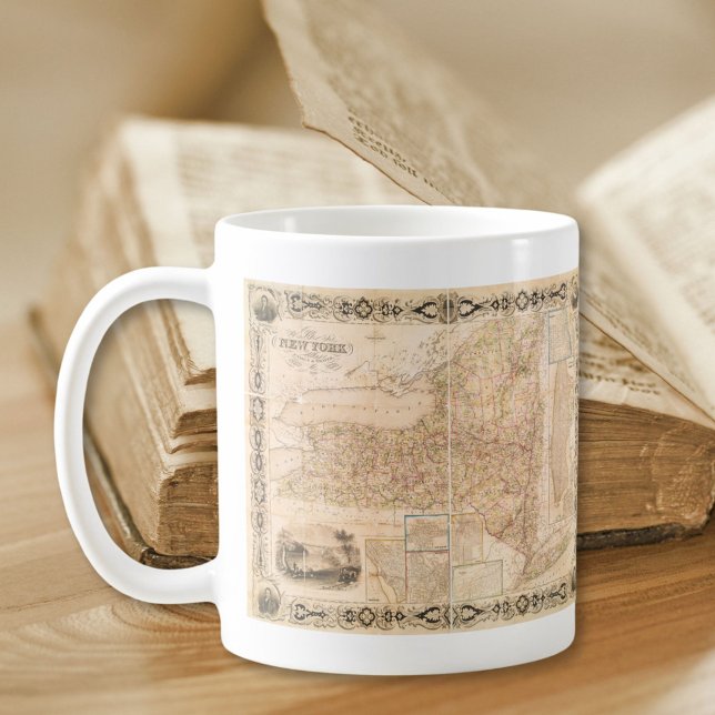 Vintage Karta i New York-staten Mugg (Skapare uppladdad)