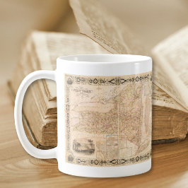 Vintage Karta i New York-staten Mugg