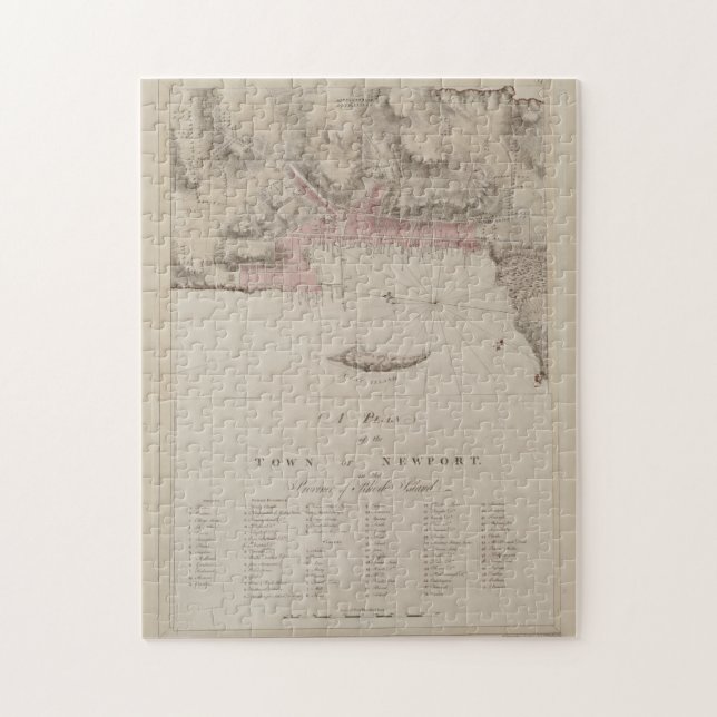 Vintage Karta i Newport RI (1781) Pussel (Vertikal)