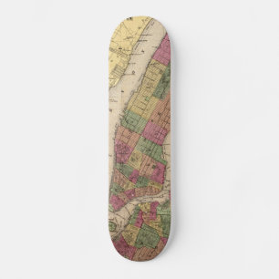 Vintage Karta i NYC och Brooklyn (1868) Skateboard Bräda 19,5 Cm