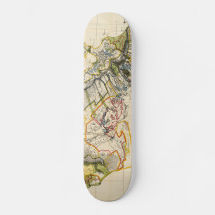 Vintage Karta i Oahu Hawaii (1906) Skateboard Bräda 19,5 Cm