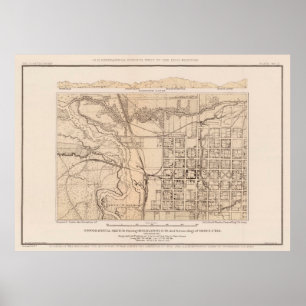 Vintage Karta i Ogden UT (1877) Poster